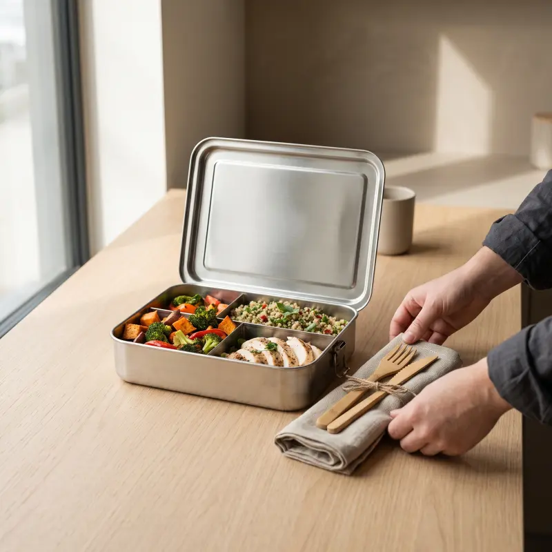 Lunchboxen, bestek en afhaal