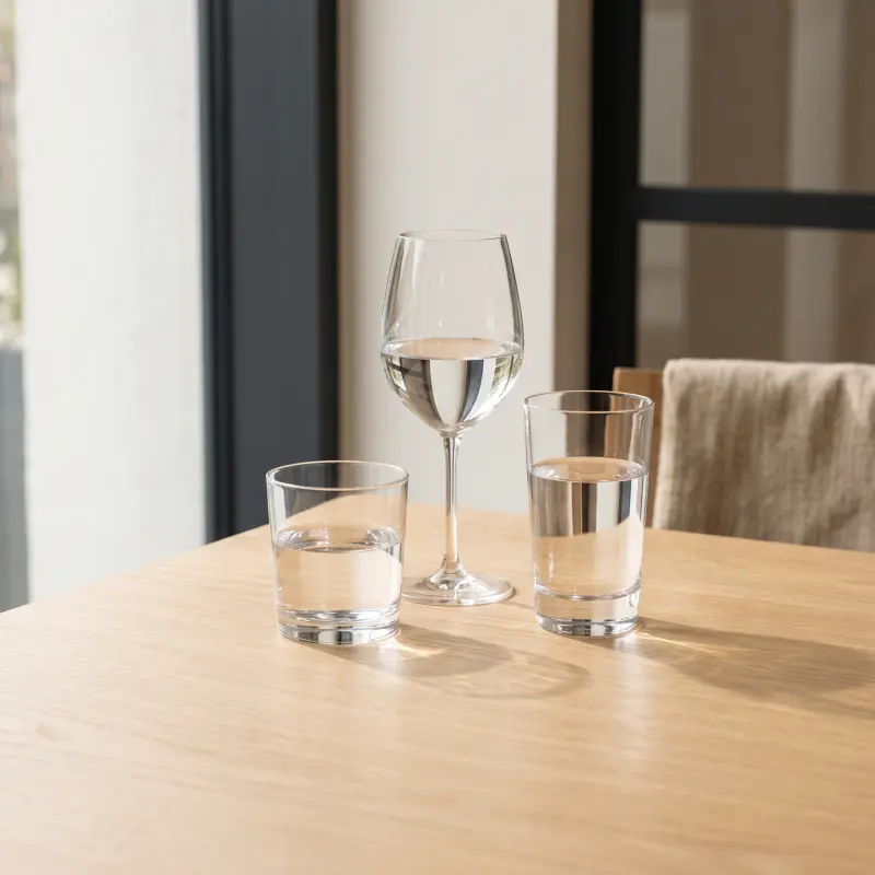 Glazen, bekers en glaswerk